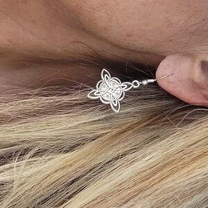 Silver Celtic Witch's Knot Earrings